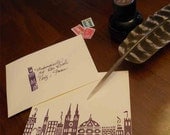 VIllage Notecards - set of 10 handmade cards with envelopes