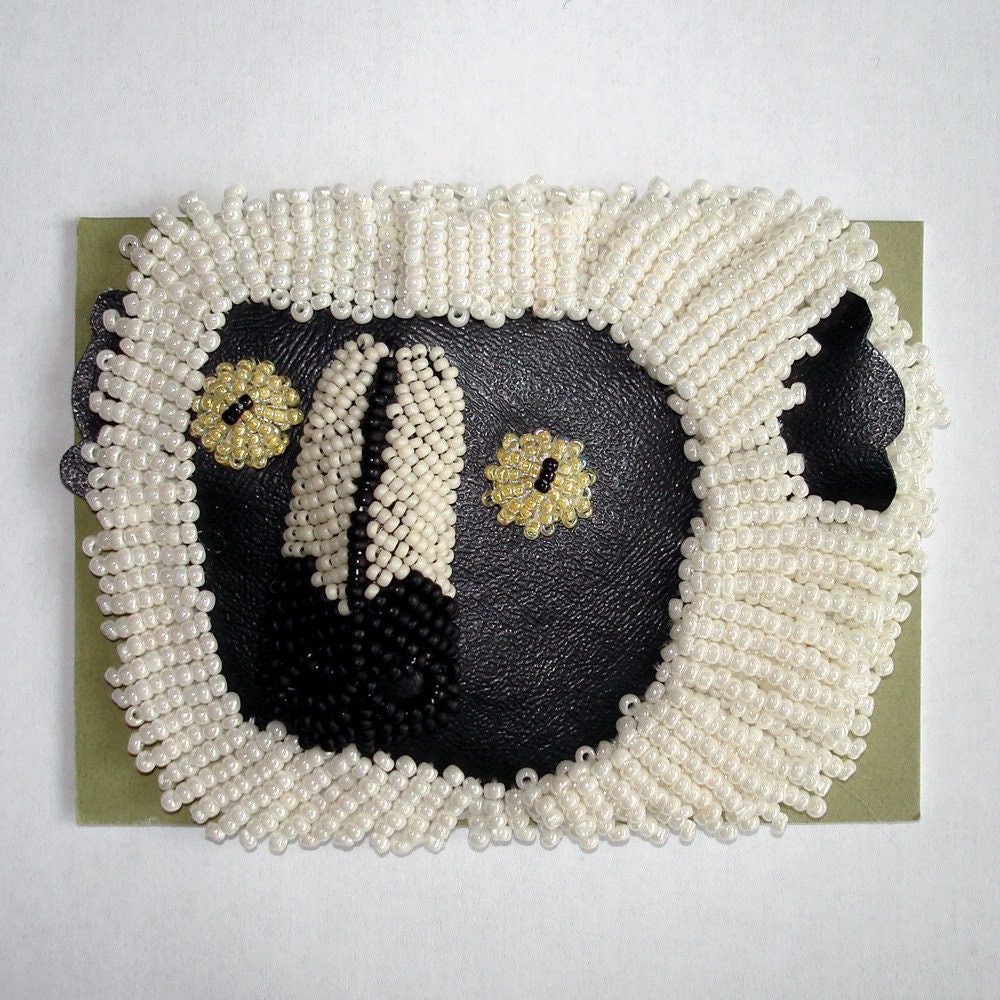 ZOBOO the LEMUR animal original beaded ACEO mini art painting