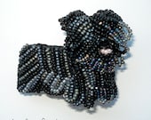 Beaded SKYE TERRIER dog pin/ pendant art (made to order)