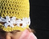 Crochet Pattern -- Daisy Chain Hat for Baby or Toddler -- Two Sizes
