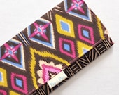 WOMEN'S WALLET /// Authentic Indian Ikat in Chocolate