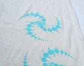 Hemp Mens Tshirt -  Fractal Crop Circles - Glow in Dark - hand printed