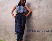 Swirl Funky harem pants...Mix silk Indigo   (3 sizes M,L,XL)