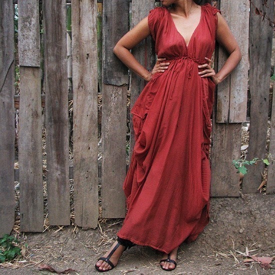 Helen... Earthy red mix silk (S-XL)