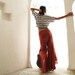 Enchanted pants...Earth red mix silk (One size fits M-XL)