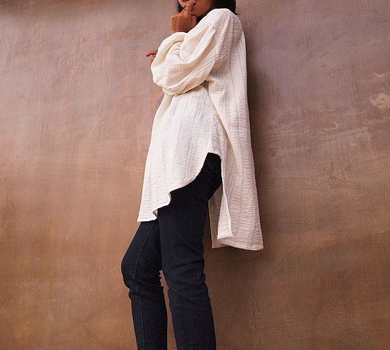 Vacation...Rest....Cotton/Linen Lounge shirt stripe (One size)