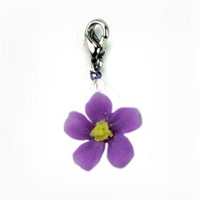 Tiny Forget Me Not, Polymer Clay Flowers Jewelry Handmade gifts Charm