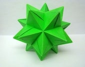 Modular Origami Star Ball - Lime Green - 4.5"