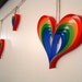 Paper Heart Garland - Rainbow Hearts 5' Garland with 5 Rainbow hearts