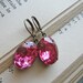 Rose Pink Jewel Earrings . Vintage Glass Jewels . Estate Style Classic Hollywood - Lauren Bacall- FREE SHIPPING SALE