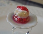 Miniature Food Jewelry Strawberry Shortcake Ring
