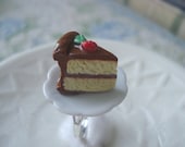 Yellow Cake with Chocolate Frosting Ring Miniature Food Jewelry
