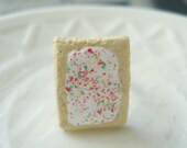 Strawberry Toaster Pastry Ring  Miniature Food Jewelry