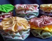 30 Handmade FaBRiC YO YO pieces Assorted Mix 2 inch yoyo yo yo applique Hairclips Barrettes Headbands Flowers