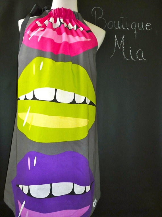 Pillowcase DRESS - Lips - Made in ANY Size - Boutique Mia