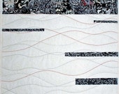 White and Black Fiber Art Quilt - ForComfortQuilts