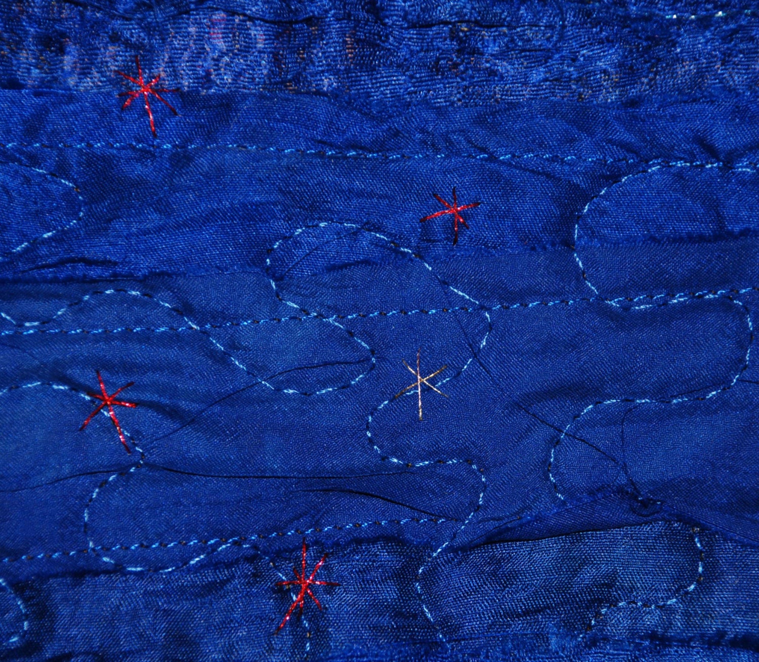 Illuminated Night Sky Fiber Art Quilt