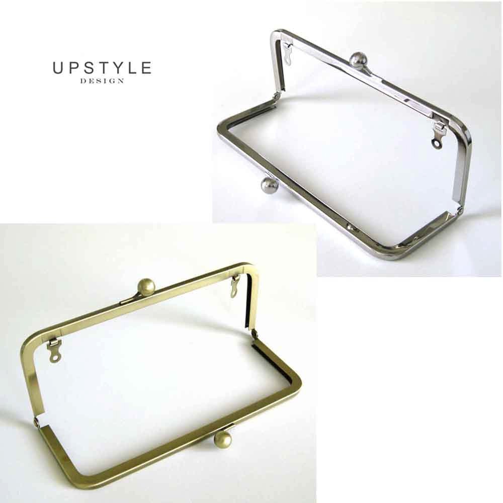 10 Clutch Purse Frames with Chain Loops - Your Choice of Two Finishes - 8 x 3 Classic Style