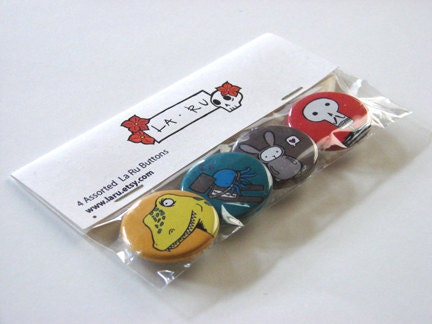 Assorted Button Pack of 4 La Ru Buttons