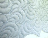 Drapery Valance Window Treatments Pale Blue Quilted Cornice Vintage 1970s