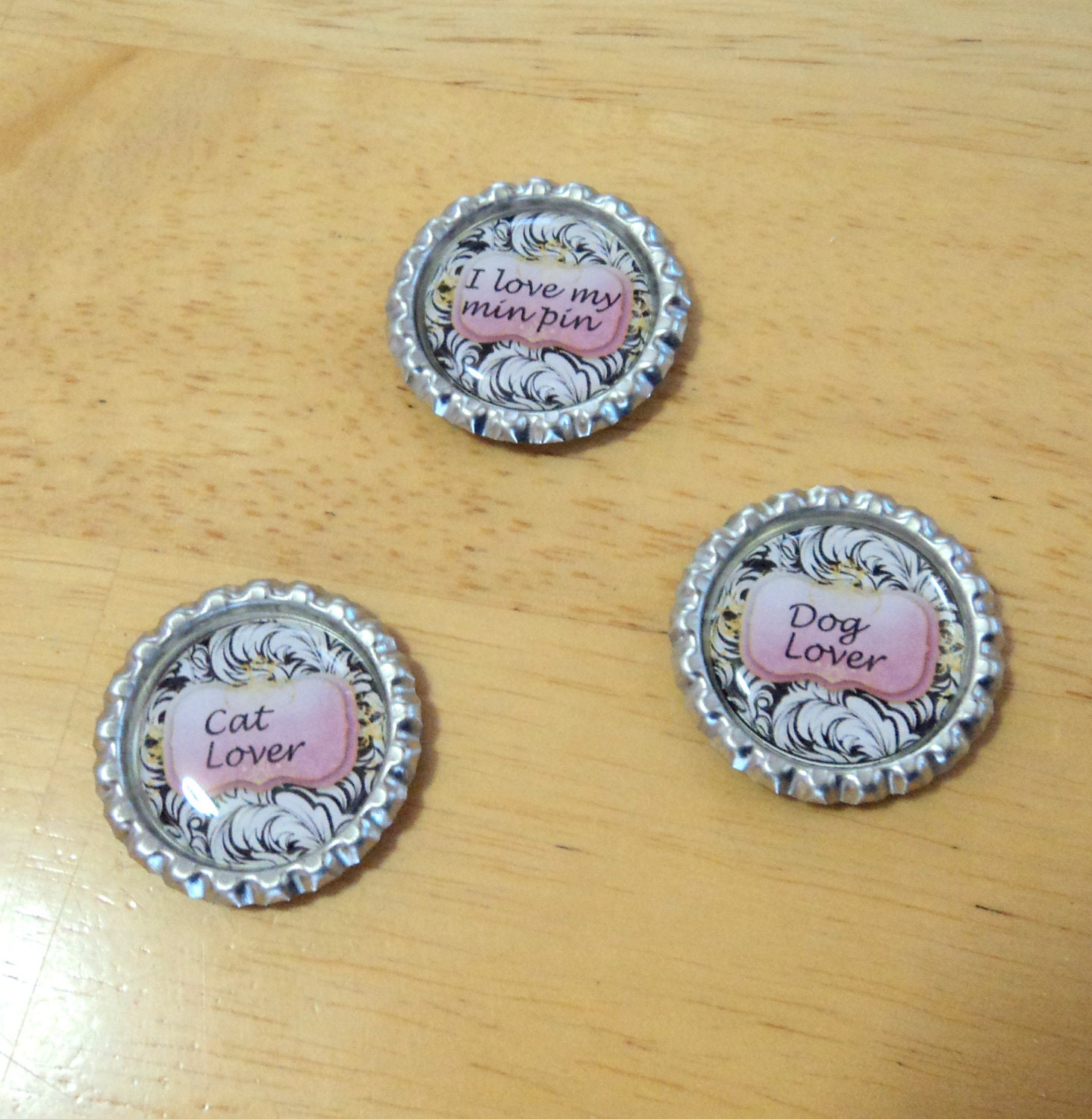 Magnet  1 Bottlecap Dog Lover Cat Lover I Love My Personalized