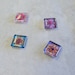 Magnet Set 4 1 Inch Square Glass Colorful Celtic Designs