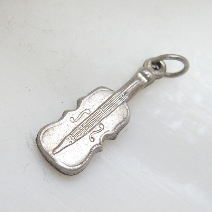 Vintage Sterling Charm Violin Stringed Instrument C1905