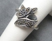 Vintage Sterling Marcasite Ring Unique R2172