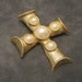 Vintage Cross Brooch Pendant Huge Pearl P3775
