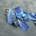 Vintage Blue Earrings Rhinestone Glass E3838