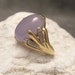 10K Gold Ring Lavender Jade Large Size 6 R4227