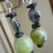 Her Explosive Nature earrings - serpentine, lava, fireworks jasper, green, black