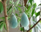Soft Green Amazonite Teardrop Dangle Earrings - Gorgeous