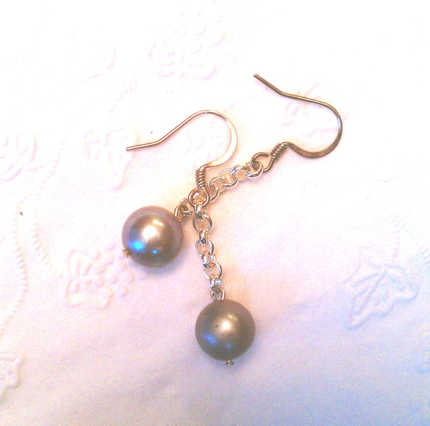 Grey Pearl Lovely Dangle Earrings