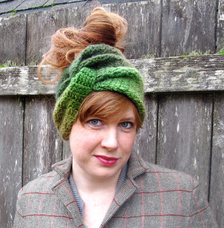 PDF Crochet Pattern convertible turban headband ear warmer