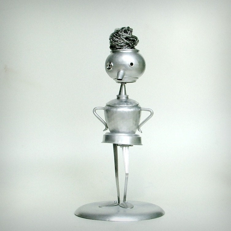 Robot - Because I Said So - kitchen robot - recycked art assemblage