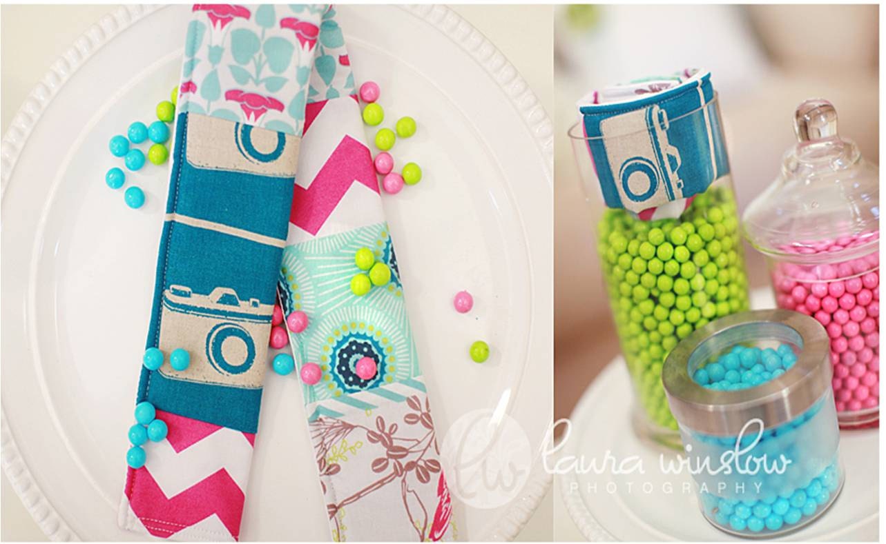LIMITED - Teal and Pink Patchwork - dSLR Camera Strap Cover