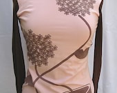 SALE brown on pink flowerpot half-sleeve or long-sleeve t-shirt