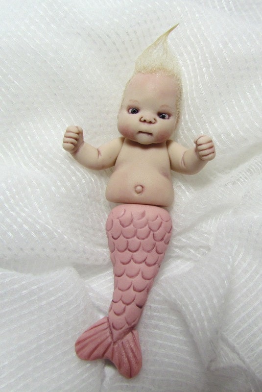 RESERVED - Hand Sculpted Miniature Baby Mermaids - RESERVED