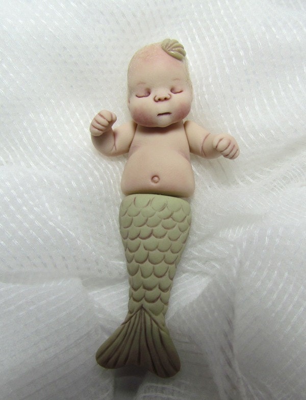 RESERVED - Hand Sculpted Miniature Baby Mermaids - RESERVED