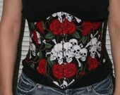 Skull and Roses Underbust Corset