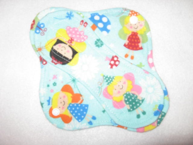 8 inch Cloth pantyliner with fairy print
