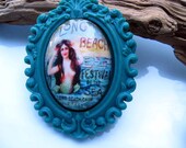 Mermaid Brooch Teal Blue Vintage Nautical Advertising Ephemera Long Beach, CA Festival of the Sea