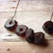 Recycled Glass Bottle Brown Beads Beach Glass Necklace Gunmetal Chain Gift Box
