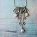Bohemian Fringe Necklace Celestial Gold Stars, Fringe and Spikes Vintage Bib Tribal Statement Piece