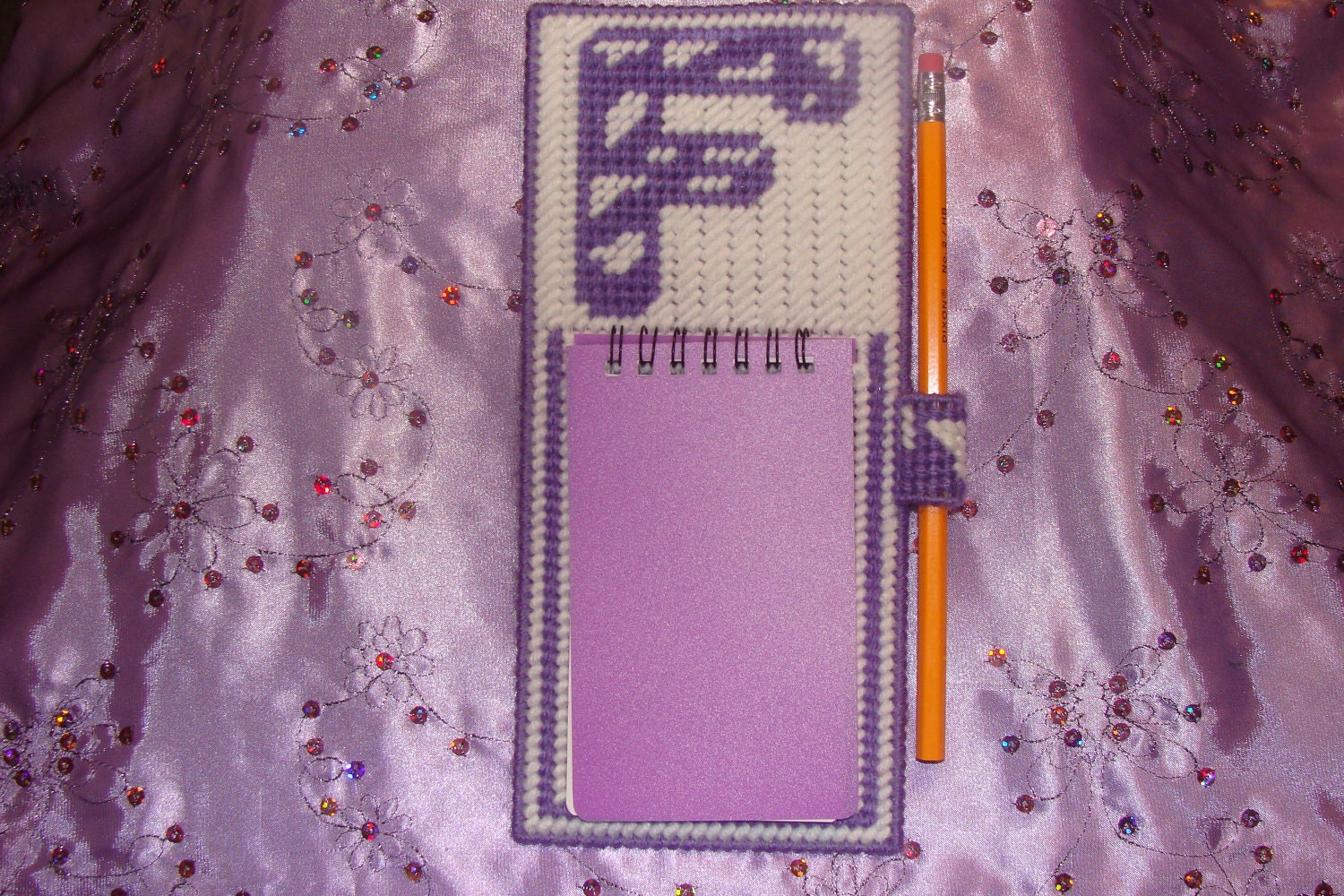 Mono Zebra Print Notepad Holder Letter "F"