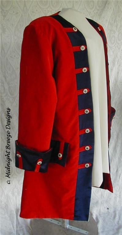 MADE TO ORDER Mens Renaissance Pirate Costume / Frock Coat / Many Colors Available