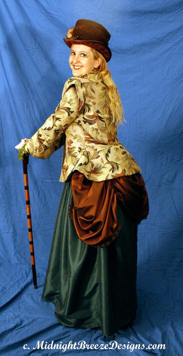 READY TO WEAR Ladies Steampunk - Neo Victorian Bustle Walking Dress - 4 Pieces,  Medium