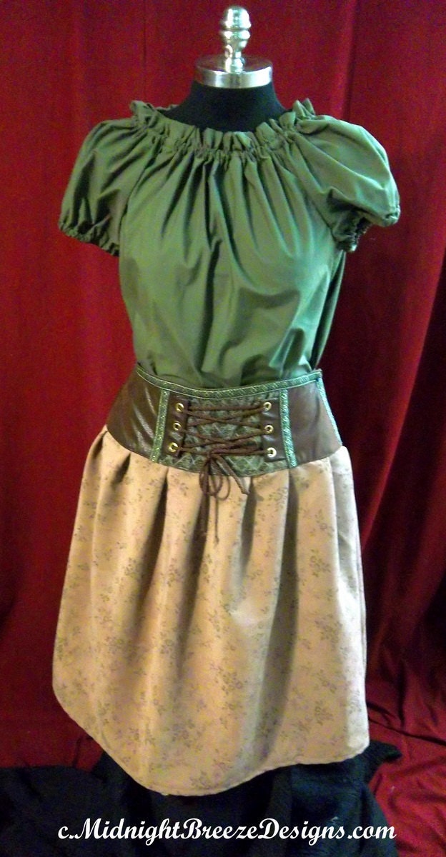 READY TO WEAR Ladies Steampunk - Neo Victorian Day Dress - Yoked Wrap Skirt & Top