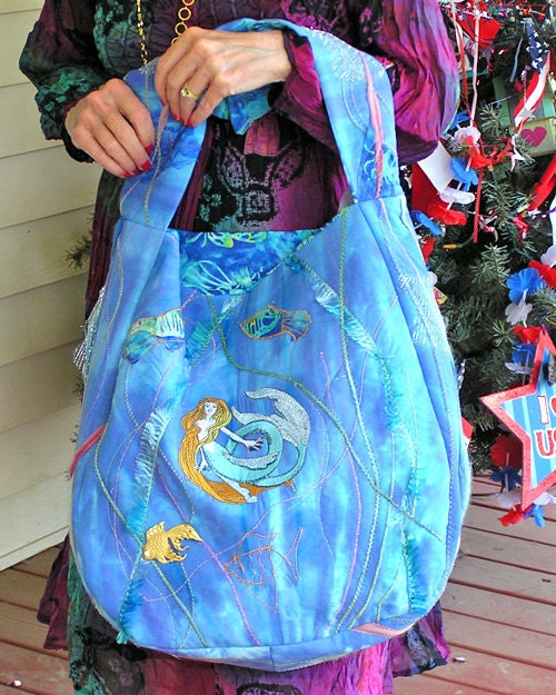SALE Matilda Mermaid - Large slouchy hobo bag